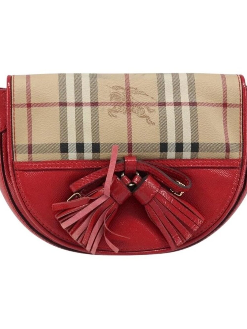 BURBERRY Nova Check Shoulder Bag PVC Beige Gold Auth 172792 - Picture 2 of 15